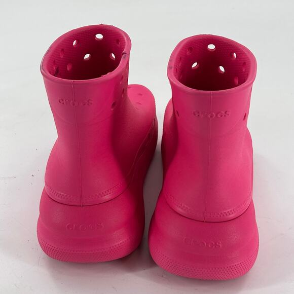 Crocs Crush Rain Boots 6 Pink Ankle Booties Slip on Comfort Glam - Picture 4 of 8